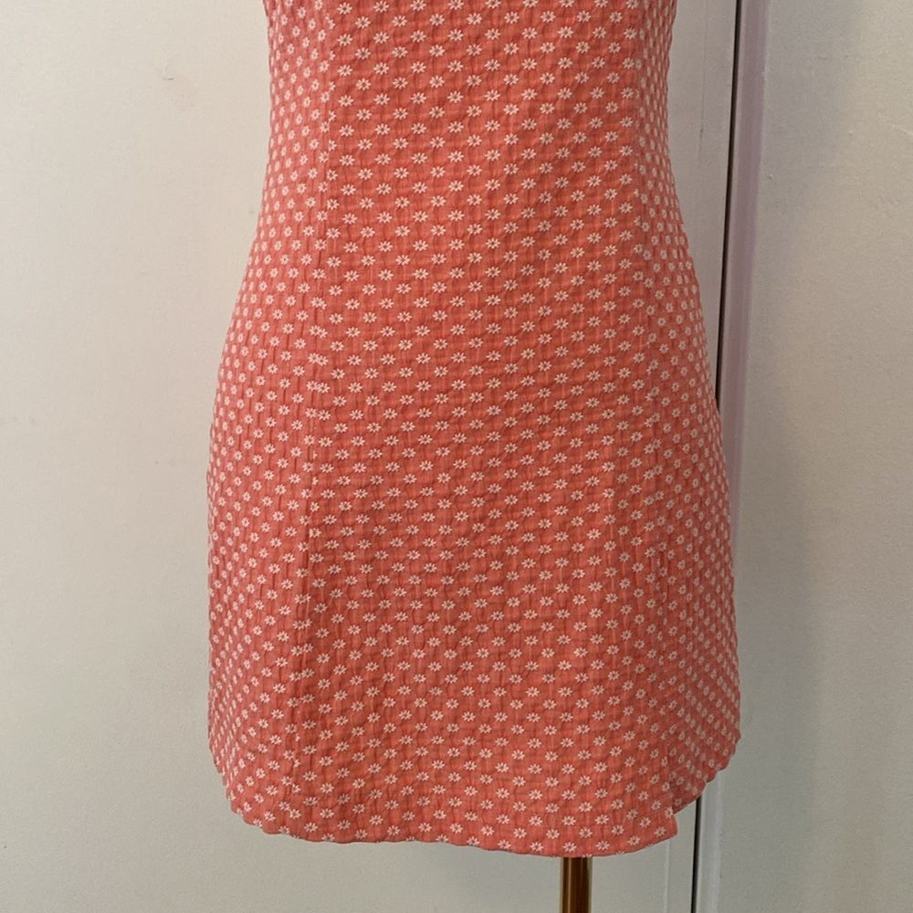 Urban Outfitters Folly Pink Floral Fitted Notched Mini Dress Size Small - Picture 4 of 12